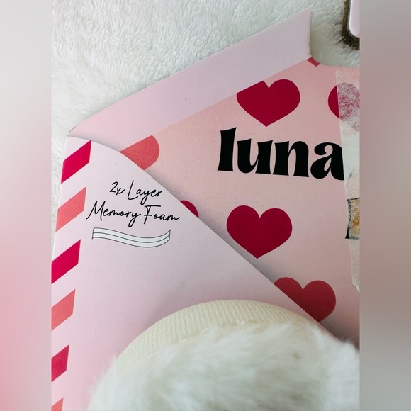 Luna Mellow Luxe Cherry Embroidered White Slippers Size Large or 8-9 - Picture 6 of 7